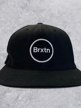 Brixton Brxtn Snapback Hat Black White Logo Wool Blend Streetwear Cap